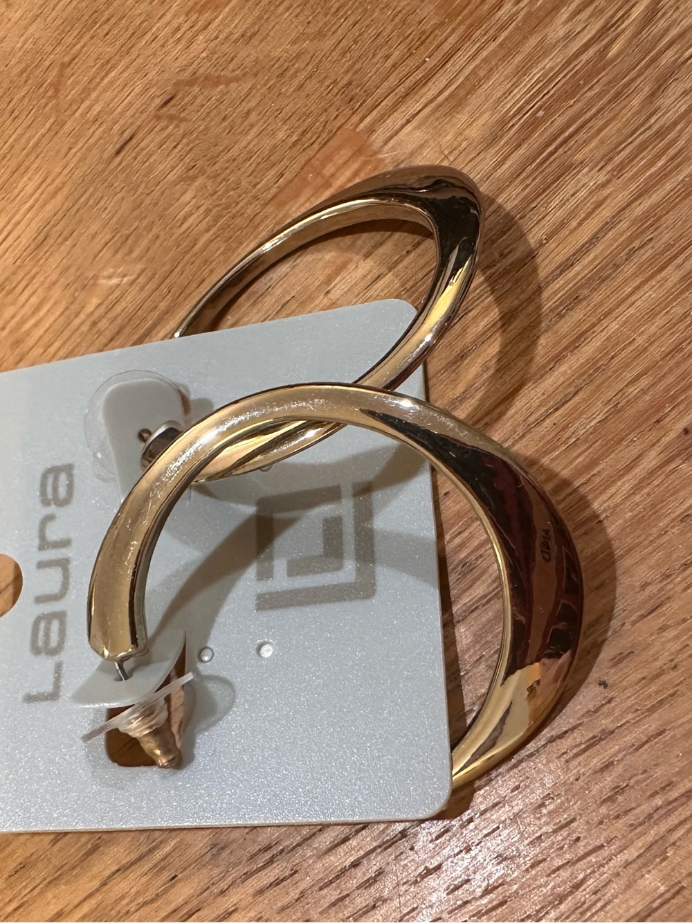Laura Gold-Tone Hoop Earrings – Shiny Sculpted Hoops